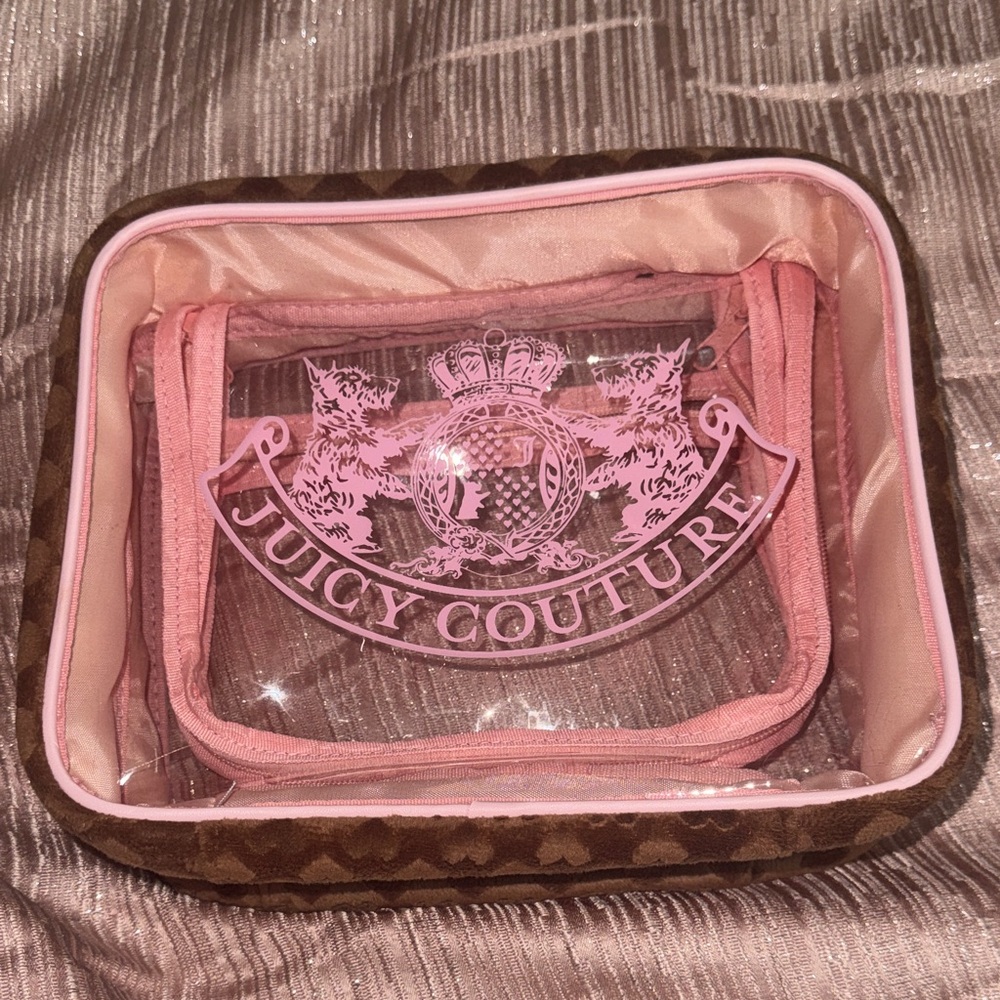 Juicy Couture Pink Transparent Cosmetic Case